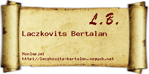 Laczkovits Bertalan névjegykártya