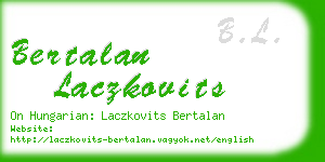 bertalan laczkovits business card